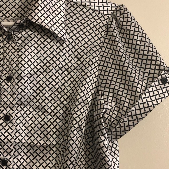 Le Chateau Women’s Crisscross Silk Button Down Shirt - Picture 3 of 4